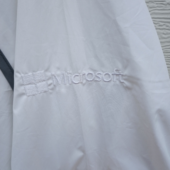 Elevate Microsoft Logo White Gray Windbreaker Zip Up Jacket Mens XL - Picture 5 of 11